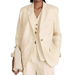 NWT BANANA REPUBLIC Core Lina Relaxed Linen Blazer Savanna Breeze Size 2